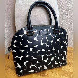 Kate Spade Cedar Street Dot Maise Satchel Black White Polka Dot